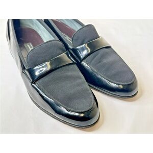 Salvatore Ferragamo Made in Italy Patent Grosgrain Vamp Formal Loafer 12 D